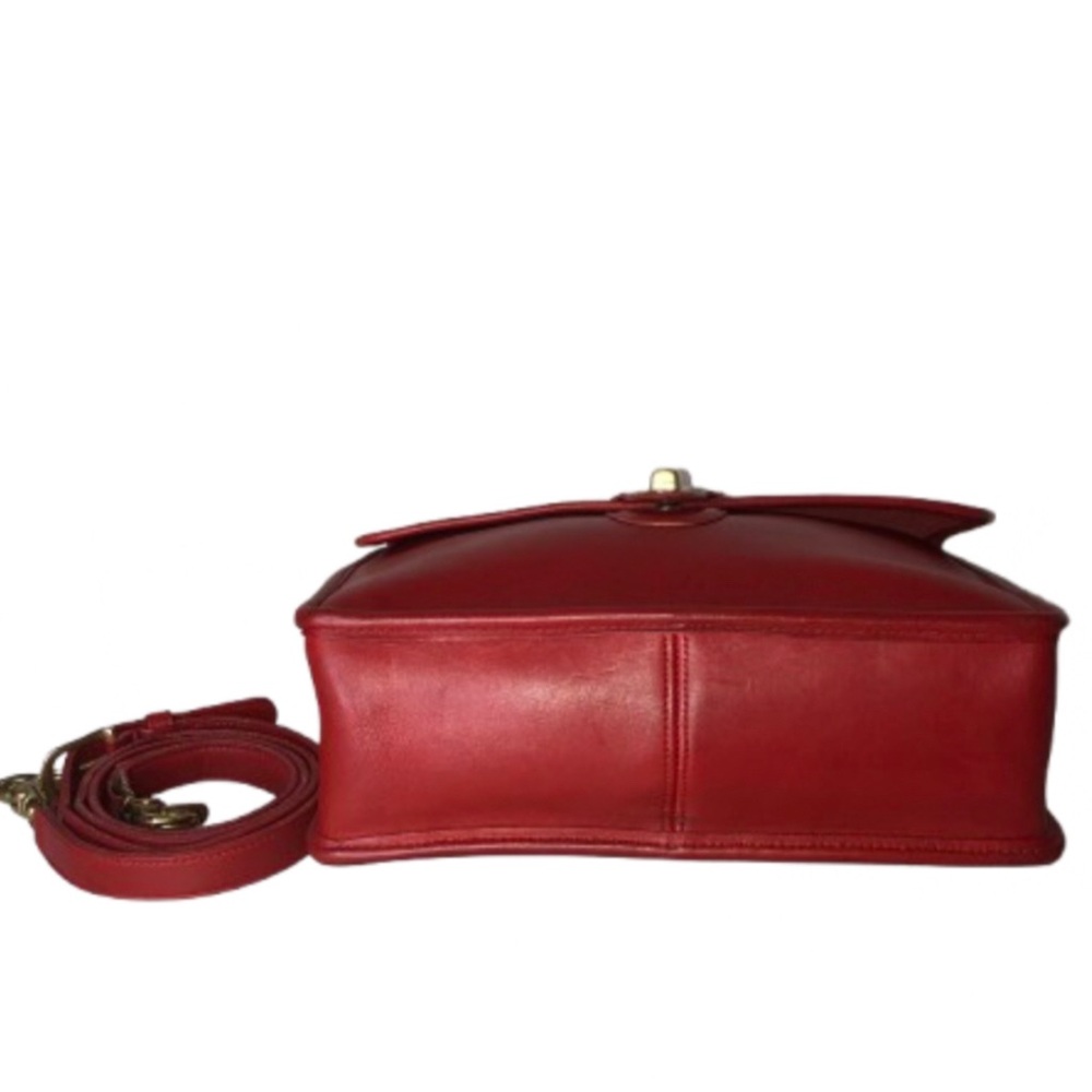 Vintage COACH Willis Red Glove Tanned Top Handle Crossbody Bag 9927 USA COA - Picture 14 of 17